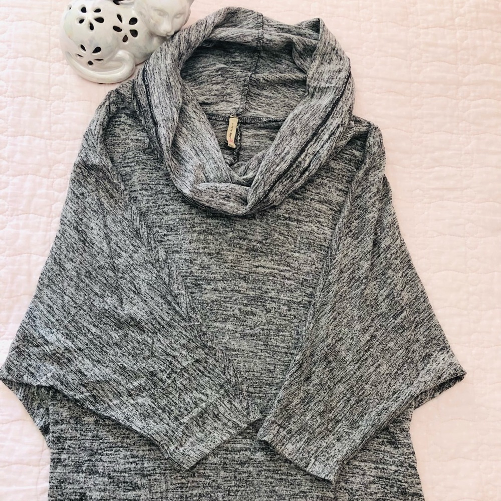 Olivia Moon Gray Cowl Neck Sweater